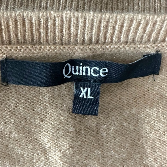 Quince 100% Cashmere Crewneck Sweater Natural Tan Neutral Brown XL Fall Winter - Picture 6 of 8